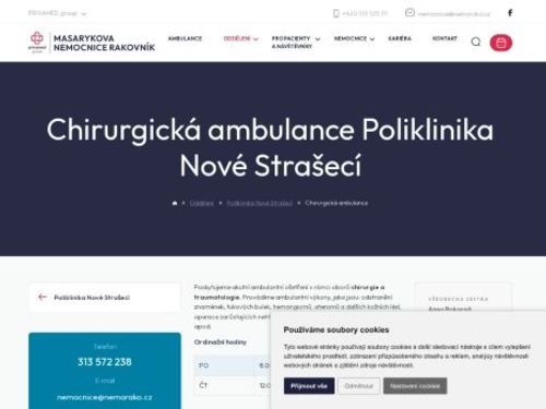 Chirurgická ambulance Poliklinika Nové Strašecí - Masarykova nemocnice Rakovník - MUDr. Jana Mikešová