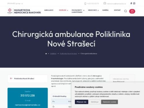 Chirurgická ambulance Poliklinika Nové Strašecí - Masarykova nemocnice Rakovník - MUDr. Jana Mikešová