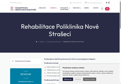 Zobrazit webové stránky Rehabilitace Poliklinika Nové Strašecí - Masarykova nemocnice Rakovník