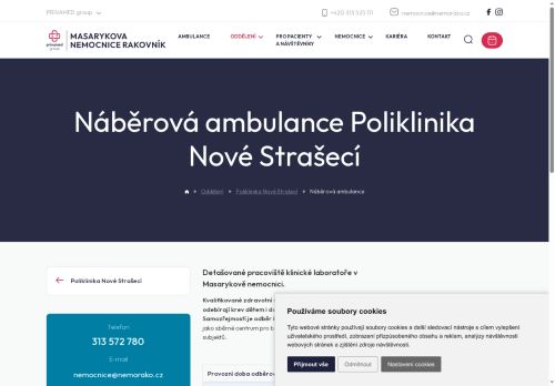 Zobrazit webové stránky Odběrové místo Poliklinika Nové Strašecí - Masarykova nemocnice Rakovník