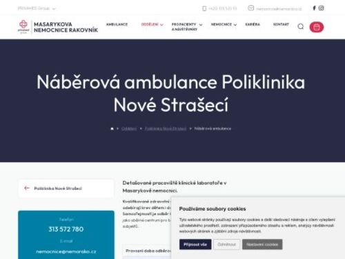 Odběrové místo Poliklinika Nové Strašecí - Masarykova nemocnice Rakovník