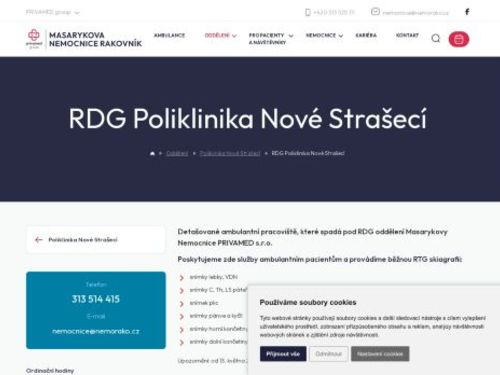 Rentgen Poliklinika Nové Strašecí - Masarykova nemocnice Rakovník