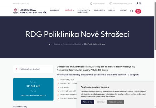 Zobrazit webové stránky Rentgen Poliklinika Nové Strašecí - Masarykova nemocnice Rakovník