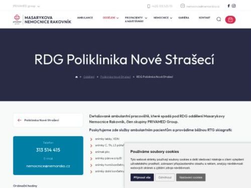 Rentgen Poliklinika Nové Strašecí - Masarykova nemocnice Rakovník