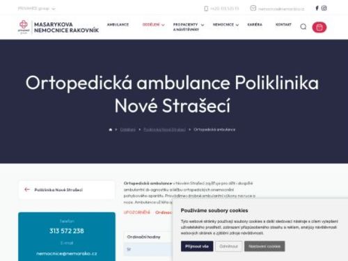 Ortopedická ambulance Poliklinika Nové Strašecí - Masarykova nemocnice Rakovník - MUDr. Lenka Moutelíková