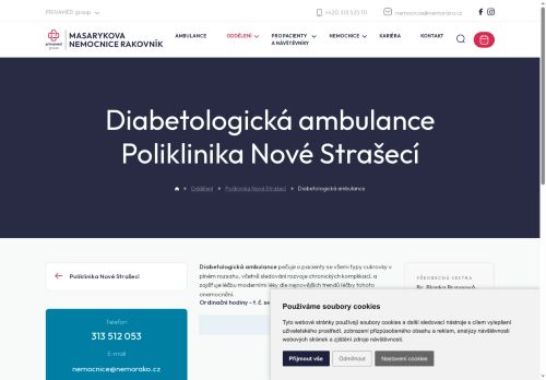 Zobrazit webové stránky Diabetologická ambulance Poliklinika Nové Strašecí - Masarykova nemocnice Rakovník