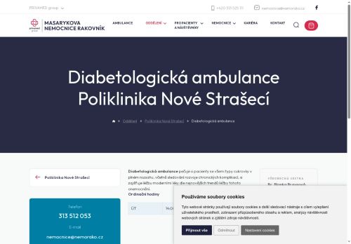 Zobrazit webové stránky Diabetologická ambulance Poliklinika Nové Strašecí - Masarykova nemocnice Rakovník