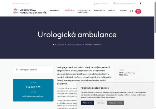 Zobrazit webové stránky Urologická ambulance - Masarykova nemocnice Rakovník