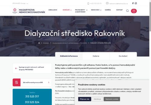 Zobrazit webové stránky Dialyzační středisko - Masarykova nemocnice Rakovník
