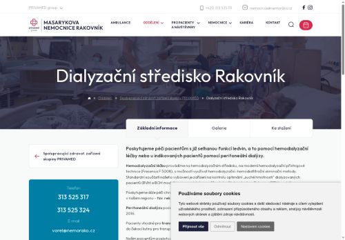 Zobrazit webové stránky Dialyzační středisko - Masarykova nemocnice Rakovník