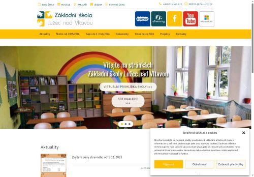 Webové stránky Základní škola Lužec nad Vltavou, příspěvková organizace, Lužec nad Vltavou