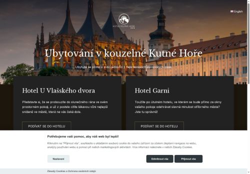 Webové stránky Hotely Kutná Hora s.r.o., Kutná Hora