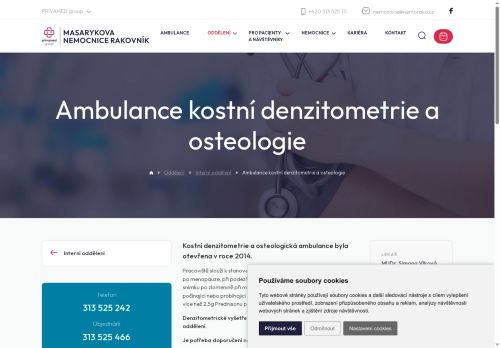 Zobrazit webové stránky Ambulance kostní denzitometrie a osteologie - Masarykova nemocnice Rakovník