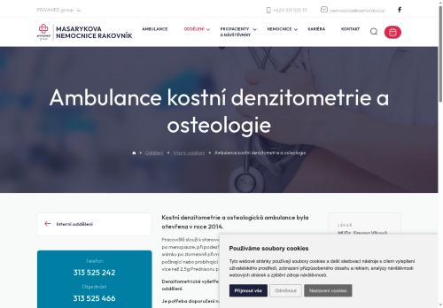 Zobrazit webové stránky Ambulance kostní denzitometrie a osteologie - Masarykova nemocnice Rakovník