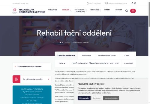 Zobrazit webové stránky Rehabilitační oddělení - Masarykova nemocnice Rakovník