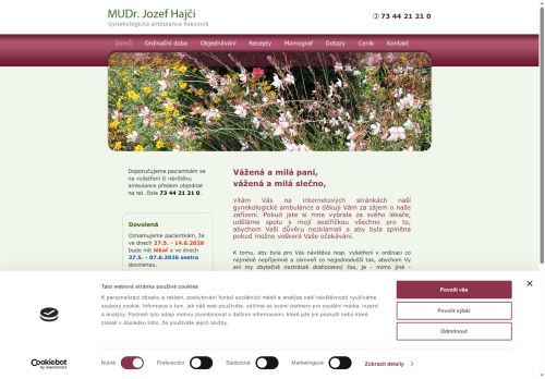Zobrazit webové stránky Gynekologická ordinace - MUDr. Jozef Hajči