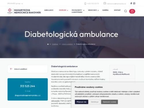 Diabetologická a podiatrická ambulance - Masarykova nemocnice Rakovník