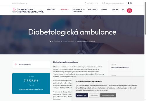 Zobrazit webové stránky Diabetologická a podiatrická ambulance - Masarykova nemocnice Rakovník
