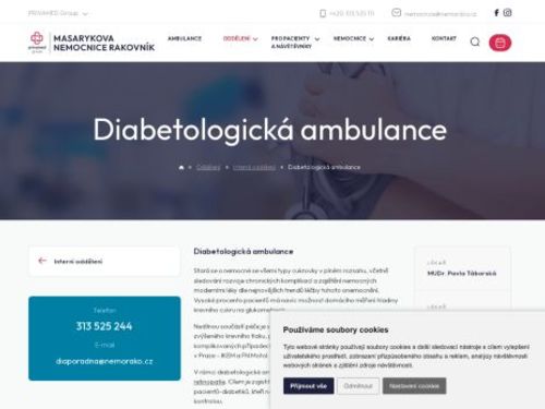 Diabetologická a podiatrická ambulance - Masarykova nemocnice Rakovník