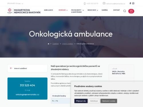 Onkologická ambulance - Masarykova nemocnice Rakovník