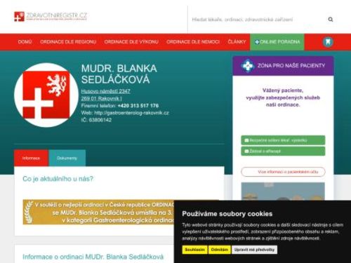 Ordinace gastroenterologie a hepatologie - MUDr. Blanka Sedláčková