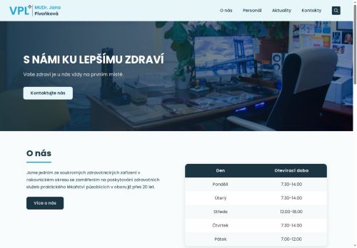 Zobrazit webové stránky Praktický lékař pro dospělé - MUDr. Jana Pivoňková, MUDr. Lenka Ryjáčková