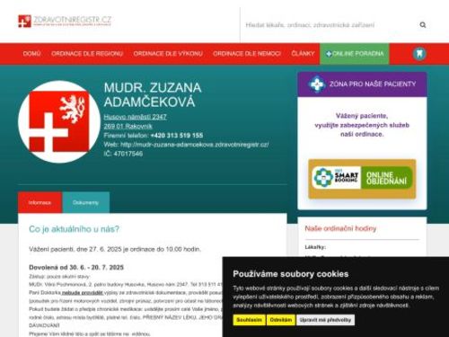 Praktický lékař pro dospělé - MUDr. Zuzana Adamčeková