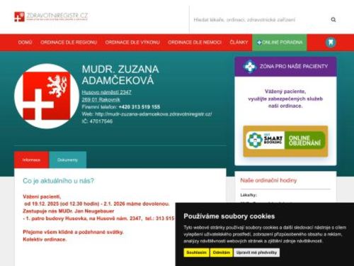 Praktický lékař pro dospělé - MUDr. Zuzana Adamčeková