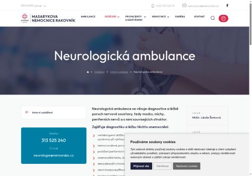 Zobrazit webové stránky Neurologická ambulance - Masarykova nemocnice Rakovník