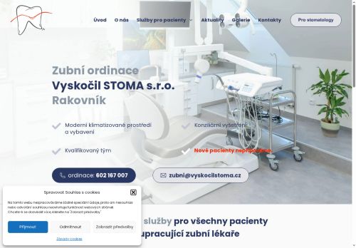 Zobrazit webové stránky Zubní ordinace Vyskočil STOMA s.r.o. - MDDr. Vojtěch Vyskočil