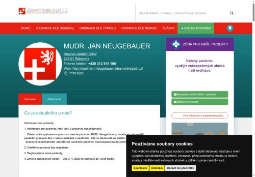 Zobrazit webové stránky Interní ordinace - MUDr. Jan Neugebauer