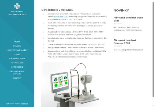 Zobrazit webové stránky Oční ambulance - MUDr. Jan Hamouz, MUDr. Vermach, MUDr. Veselý, MUDr. Hartmannová