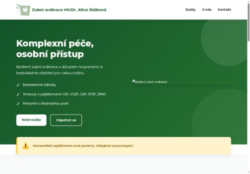 Zobrazit webové stránky Zubní ordinace - MUDr. Alice Růžková