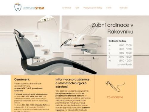Zubní ordinace ASTACUSTOM s.r.o. - MDDr. Jakub Filip, MDDr. Jana Nováková