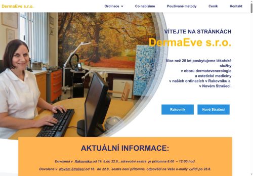 Zobrazit webové stránky Kožní ambulance DermaEve s.r.o. - MUDr. Eva Čepelová, MUDr. Alena Ševčíková