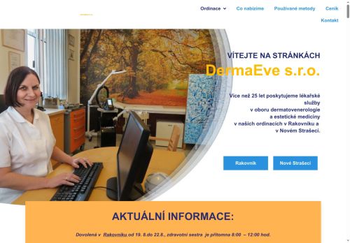 Zobrazit webové stránky Kožní ambulance DermaEve s.r.o. - MUDr. Eva Čepelová, MUDr. Alena Ševčíková