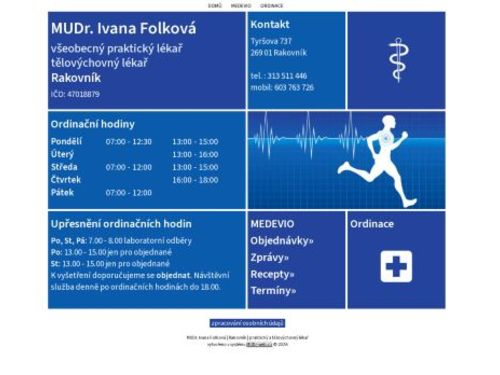 Praktický lékař pro dospělé a tělovýchovná ordinace - MUDr. Ivana Folková