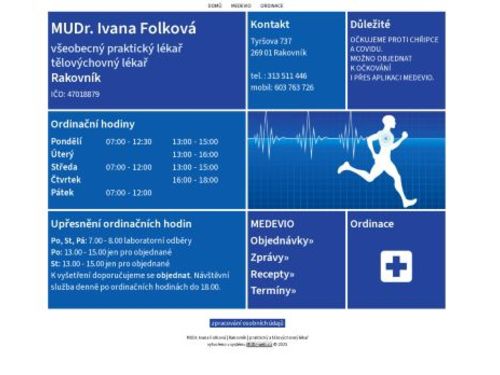 Praktický lékař pro dospělé a tělovýchovná ordinace - MUDr. Ivana Folková