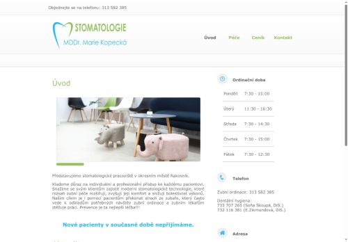 Zobrazit webové stránky Zubní ordinace - MDDr. Marie Kopecká