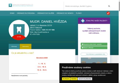 Zobrazit webové stránky Zubní ordinace - MUDr. Daniel Hvězda