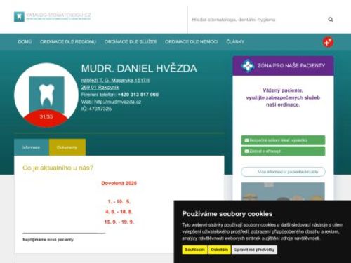 Zubní ordinace - MUDr. Daniel Hvězda