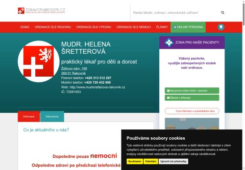 Zobrazit webové stránky Praktický lékař pro děti a dorost - MUDr. Helena Šretterová