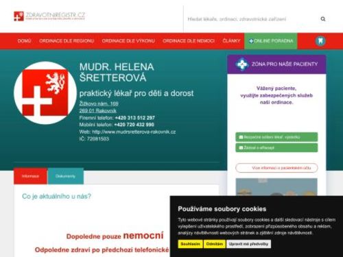 Praktický lékař pro děti a dorost - MUDr. Helena Šretterová