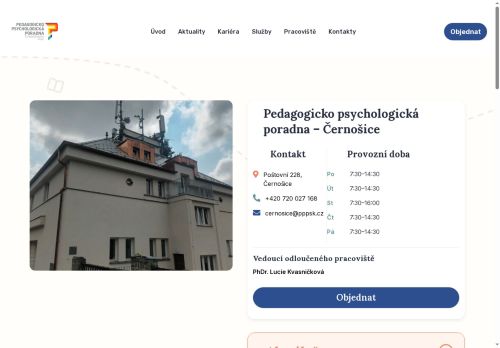 Zobrazit webové stránky Pedagogicko-psychologická poradna Středočeského kraje - Černošice