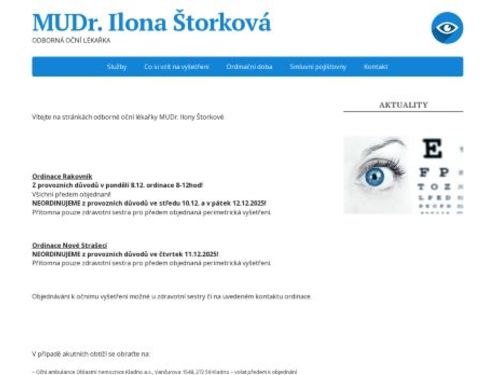 Oční ambulance - MUDr. Ilona Štorková