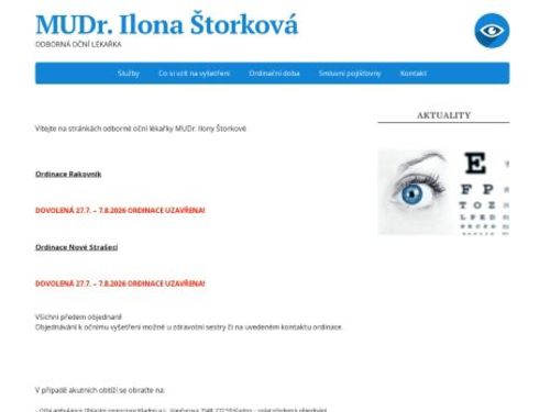 Oční ambulance - MUDr. Ilona Štorková