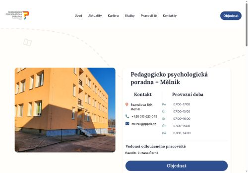 Zobrazit webové stránky Pedagogicko-psychologická poradna Středočeského kraje - Mělník