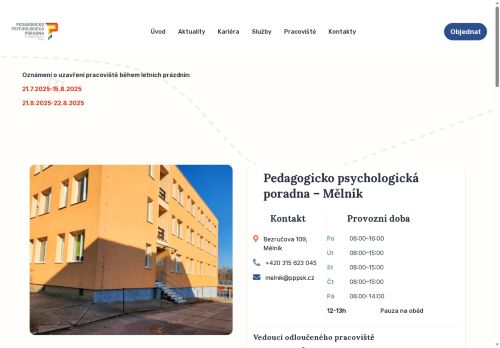 Zobrazit webové stránky Pedagogicko-psychologická poradna Středočeského kraje - Mělník