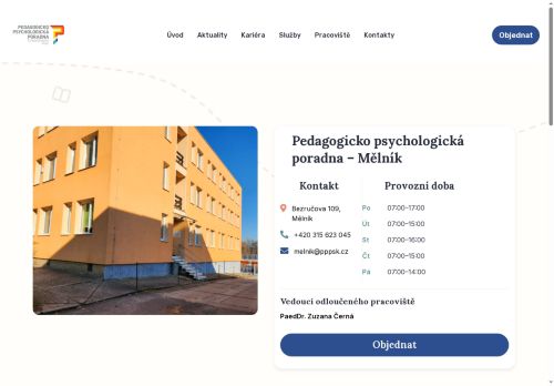 Zobrazit webové stránky Pedagogicko-psychologická poradna Středočeského kraje - Mělník