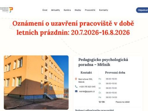 Pedagogicko-psychologická poradna Středočeského kraje - Mělník